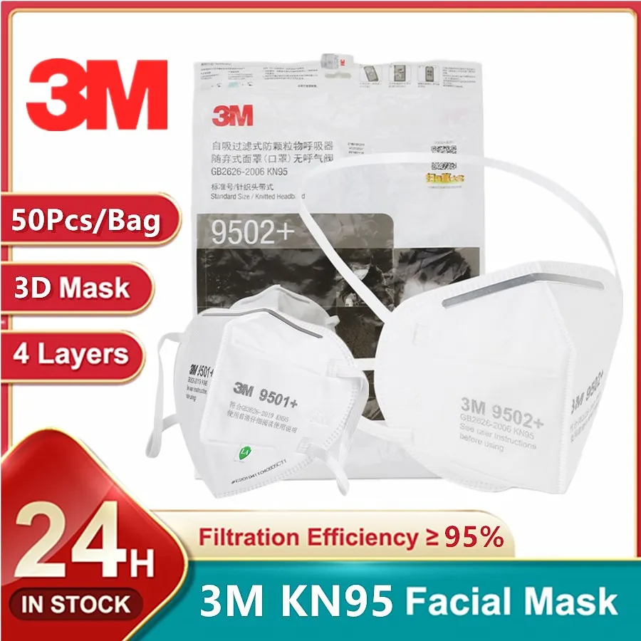 50 pièces/sac 3M KN95 masque f - 3M Mask 9502+ avis et prix